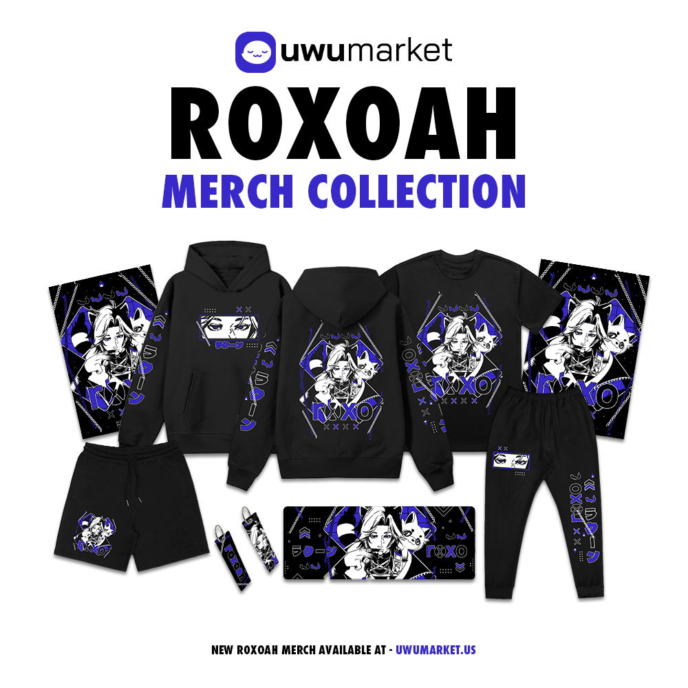 ROXO'S FIRST MERCH DROP 🦝 @shopuwumarket x @roxoah_ This is a literal dream come true. The collection is live NOW!! Find it at uwumarket.us/collections/ro… Thank you for the opportunity, and the support 🖤