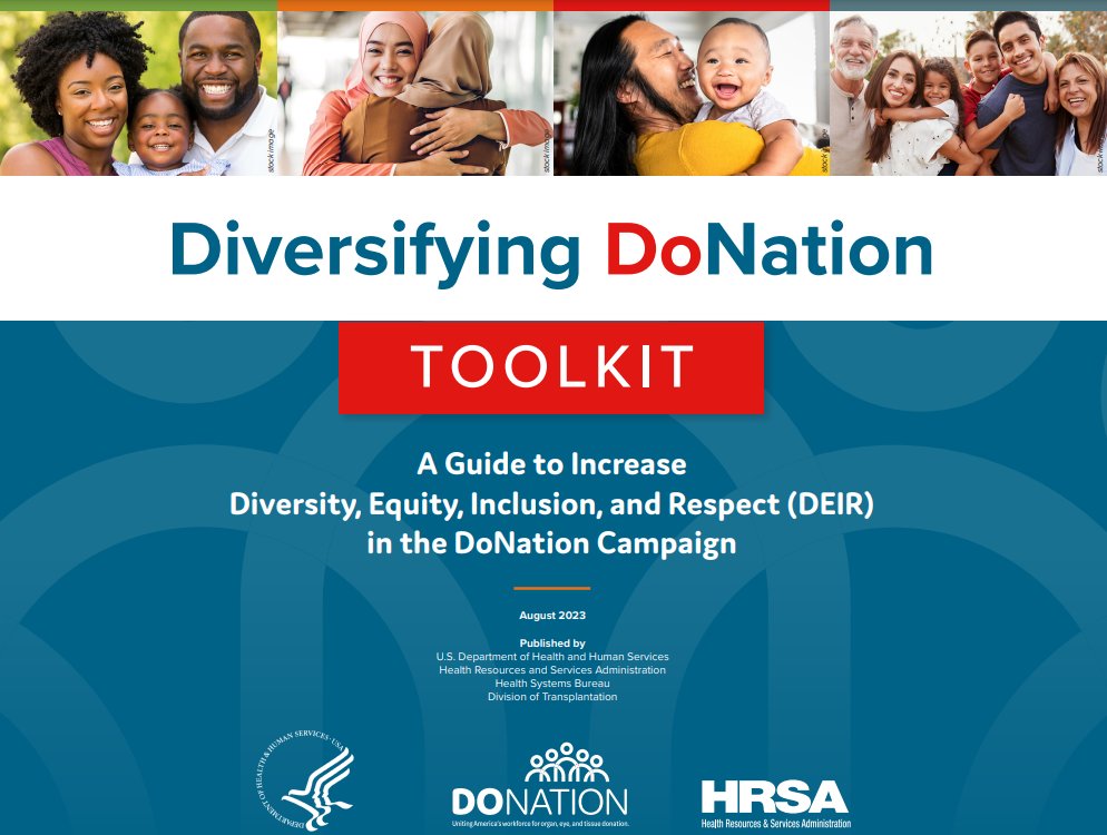 #DYK? According to @HRSAgov there are more than 100,000 people waiting for an organ donation in the U.S. and 60% are a racial or ethnic minority. Use their Diversifying DoNation Toolkit to share the importance of donor diversity: organdonor.gov/sites/default/… #DonateLifeMonth