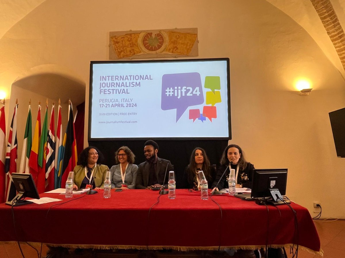 👏 A huge thank you to all of our speakers – @MeeraSelva1, Aida Al-Kaisy, @fisayosoyombo and Lola Tagaeva – for an eye-opening conversation at #IJF24 on preparing media for exile.