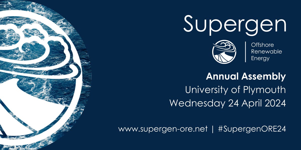 We're thrilled to unveil the full line-up of over 40 speakers for our 2024 Annual Assembly: Accelerating Offshore Renewable Energy (ORE) to 2040 and beyond. #SupergenORE24 

View the full line-up: supergen-ore.net/events/april-a…