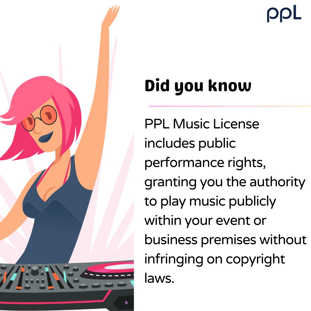Break free from copyright worries! With a PPL Music License, you get the green light to play music publicly at your event or business premises legally. What's stopping you? Get your music license now from PPL and let the tunes play hassle-free! For music licensing queries, drop
