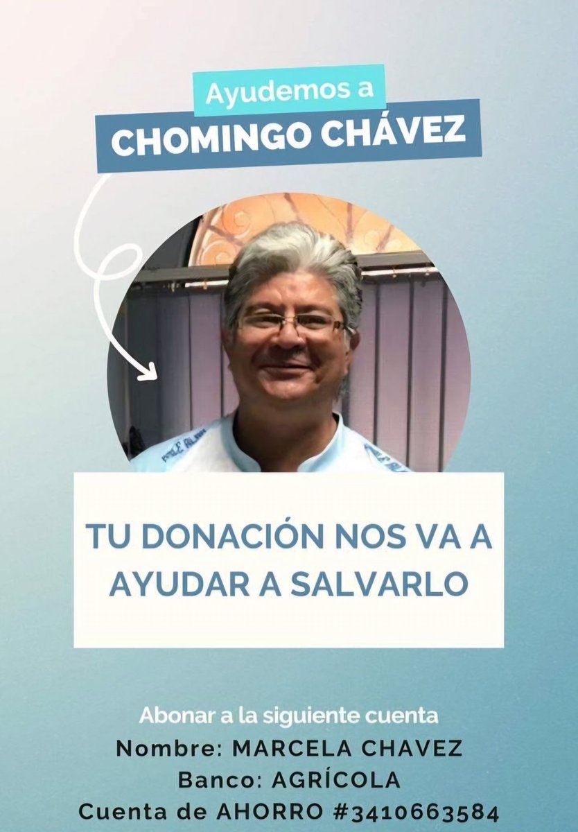 El doctor @ChomingoChavez se encuentra disputando el juego de su vida y necesita el apoyo de todos los amantes de fútbol Salvadoreño. Por eso no unimos a esta causa noble. ¡Hágase Señor tu voluntad! #ARRIBALOSQUELUCHAN @AlianzaFC_sv