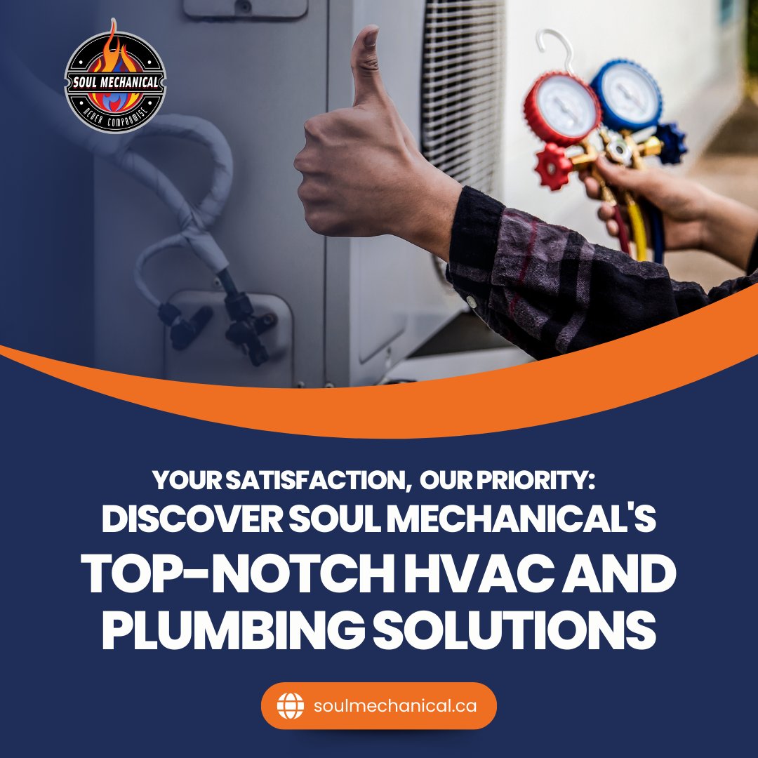 At Soul Mechanical, we take pride in delivering exceptional HVAC and plumbing solutions that prioritize your satisfaction. From precise service, maintenance and retrofits, trust us to provide the quality service you deserve.

#CustomerFirst #QualityService #SoulMechanical #HVAC