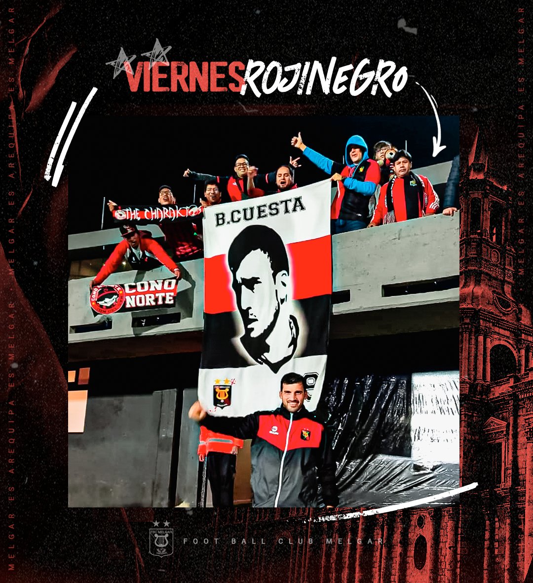 ¡#ViernesRojinegro, viernes del hincha!📸❤️🖤 Este domingo jugamos de visita, pero nuestro aliento siempre se hace presente no importa dónde. 🫶 Si alguna vez acompañaste al Dominó✈️ SUBE TU FOTO, dinos a dónde y deja tu mensaje de aliento para este domingo. 👊 #LaRojinegraONada