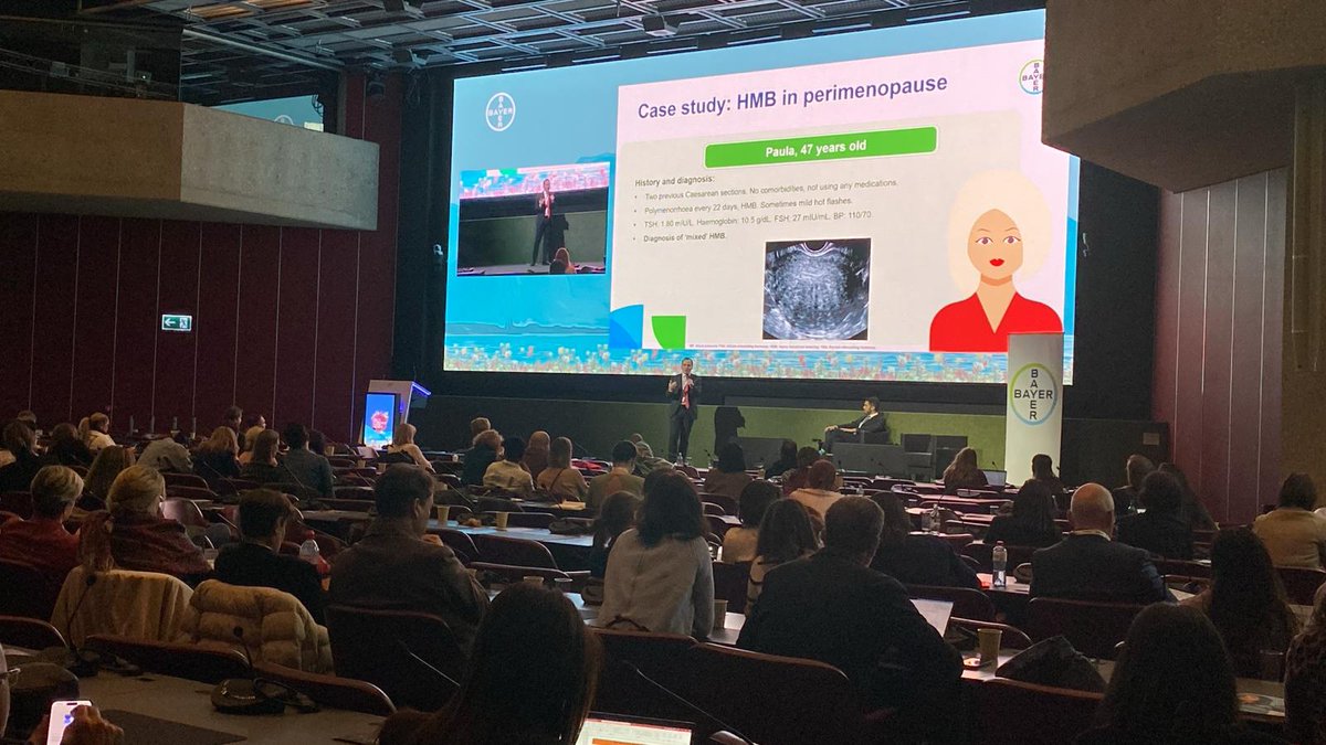 📣 Live from the Bayer Symposium on 'Menstrual bleeding as a vital sign: heavy bleeding in specific populations' in Plenary Room A #endometriosis #gynecology #adenomyosis #uterinedisorders