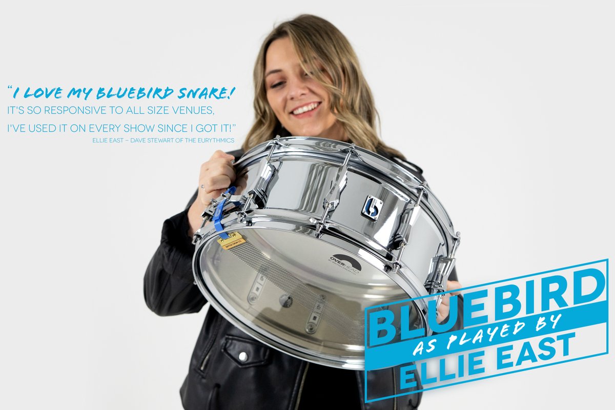 “I LOVE my Bluebird snare! It's so versatile on stage and in the studio. I get so many compliments on my snare sound; I think it's perfect both in high tuning and low.' Ellie East is currently touring with Dave Stewart's Eurythmics Songbook Tour. #bluebird #britishdrumco