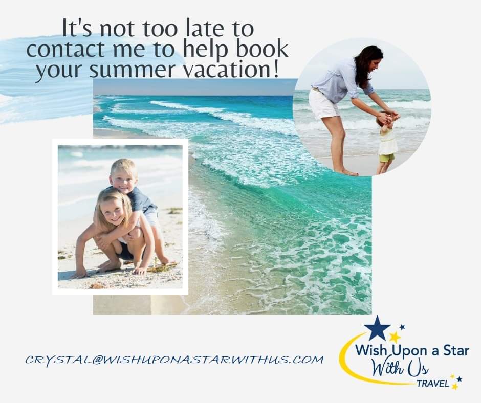 Have YOU booked your summer vacation plans yet? It's not too late, let's get you booked today!! bit.ly/#wishwithcryst… #justtravel #justcruise #travelagent #wishwithcrystal #takethetrip  #contactmebeforeyoubook  #celebrationtravel #backtoschool #summervacation #letstravel