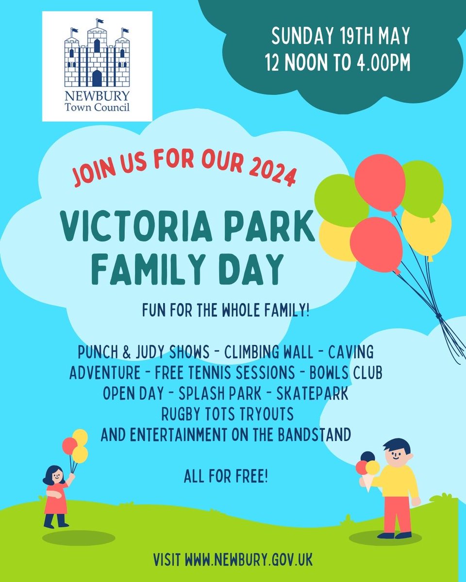 Get ready for our Family Day on Sunday 19 May from 12 noon to 4pm - and it's all for free! 😃🤡
#familydayfun #victoriapark #victoriaparknewbury #visitnewbury #punchandjudy