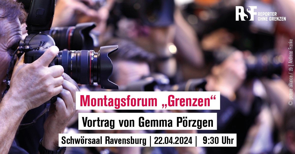 Montagsforum „Grenzen“: Unser Vorstandsmitglied Gemma Pörzgen hält am kommenden Montag, 22. April, um 9.30 Uhr in #Ravensburg im Schwörsaal einen Vortrag über die Notwendigkeit der #Pressefreiheit in der heutigen Zeit. Mehr Infos hier: museum-humpis-quartier.de/mhq/Montagsfor…