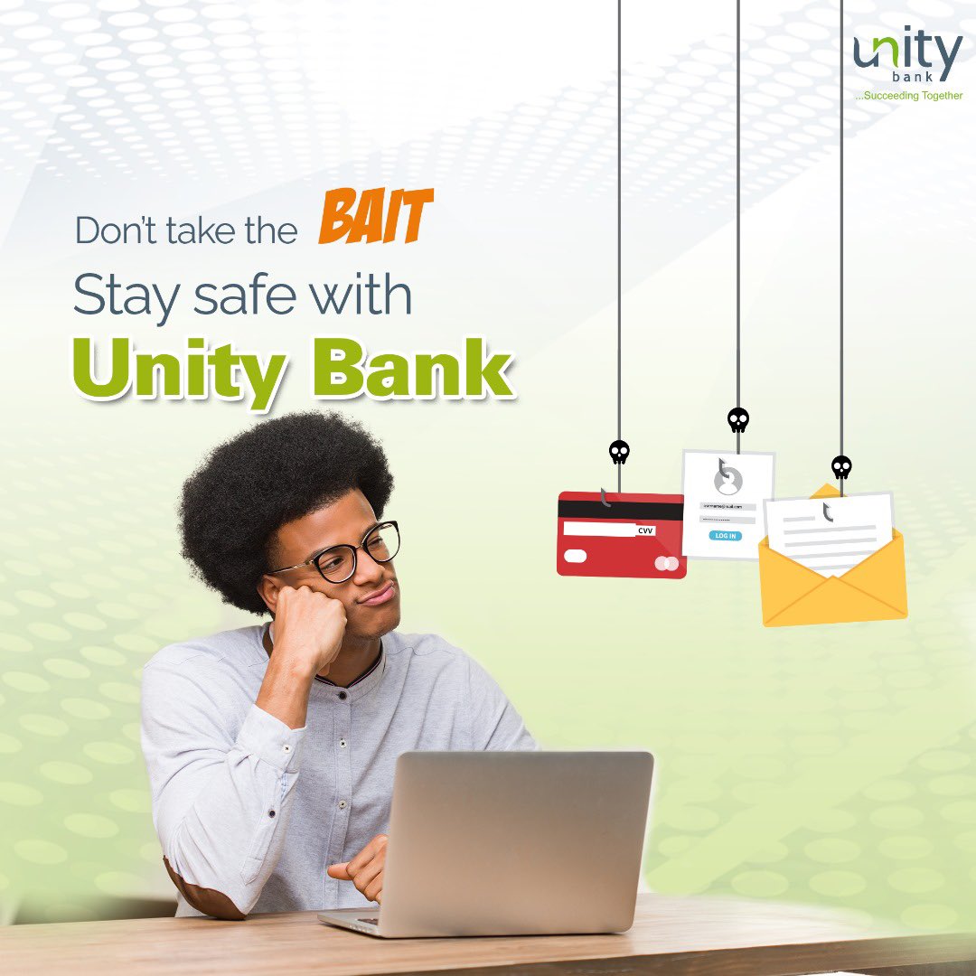 Keep your guard up, secure your accounts, and be one step ahead of online threats with Unity Bank by your side. 

Be vigilant! 

#emailphishing #succeedingtogether