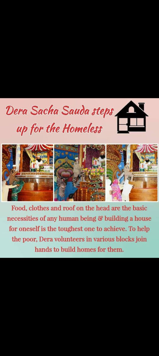 #SaintDrMSG की प्रेरणा से #DeraSachaSauda के अनुयाइयों ने बेघर लोगो को #FreeHomesForNeedy 
#HomelyShelter #DreamHome बनाकर दिए।
#HomeForHomeless #Home #GiftOfHome #AashiyanaMuhim #HopeForHomeless
#SaintDrGurmeetRamRahimSinghJi
