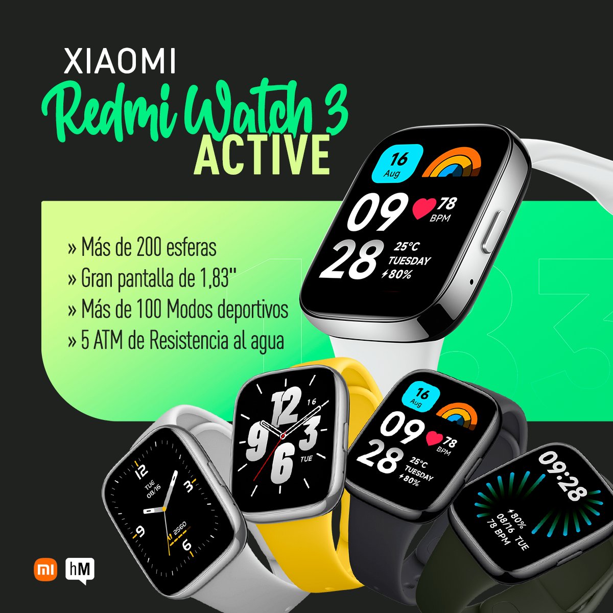 Esta  primavera🌼 será la definitiva para ACTIVARTE con el nuevo Redmi Watch 3  Active:
Encuentra #TuTiendaholaMOBI aquí 👉holamobi.com/tiendas/y descubre todas las bondades de este magnífico #Smartwatch
#holamobi #xiaomi #redmiwatch3
