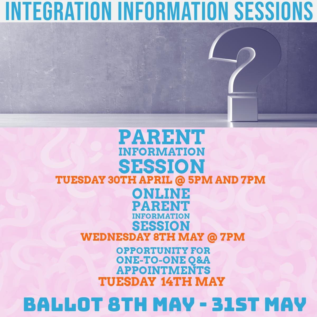 With a decision for parents to make about the future of our school coming soon, we have the following information sessions.  We encourage all parents to make the most of these opportunities to learn about integration, think about what it could mean for LHS and ask questions.