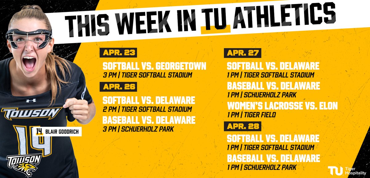 ⚾️🥎🥍 in action this week at home. Come out and support your Tigers! #GohTigers