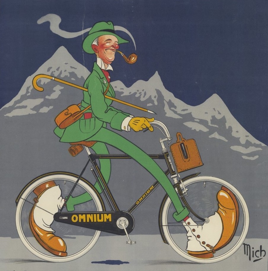 Toute l'équipe de Gallica vous souhaite un bon week-end et vous donne rendez-vous la semaine prochaine pour de nouvelles découvertes ! =>'Vous serez le meilleur Globe Trotter avec la bicyclette Omnium', affiche de Michel Liebeaux dit Mich, 1924 : c.bnf.fr/TRU