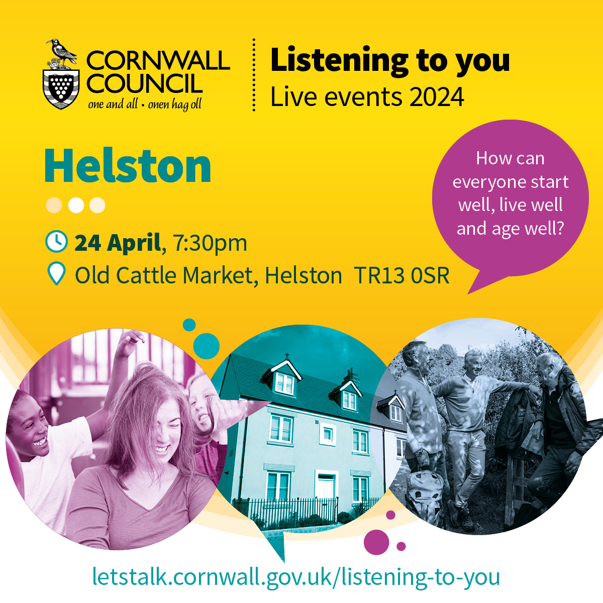 📢 The Leader of Cornwall Council, cllr Linda Taylor, will be in Helston on Wednesday, April 24, for another Listening to You live event. 📍 Helston Old Cattle Market, Porthleven Road. TR13 0SR ⏰ 7.30pm More info at ➡️ orlo.uk/Listening_to_Y…