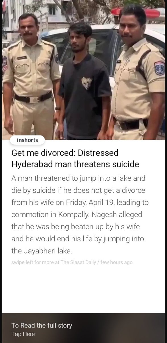 Hyderabad man is forced to take drastic measures as his wife is beating him up but he has no legal recourse. Police men just pose with the male victim. There is no Domestic Violence law for men in India. If this man commits suicide then Supreme Court & Rahul will be responsible