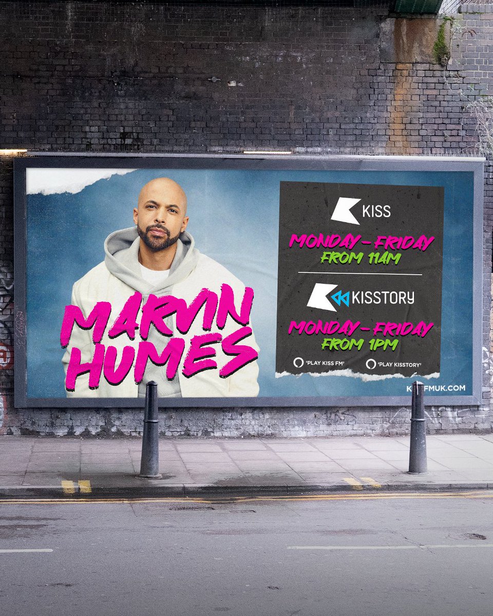 11AM TOMORROW SET THOSE REMINDERS! 🚨 It's @MarvinHumes first show 🚨 kicking things off with an hour of the Best Old Skool & Anthems, the only way we know how...with #KISSTORY! LOCK IN 🔒 Keep IT KISS!