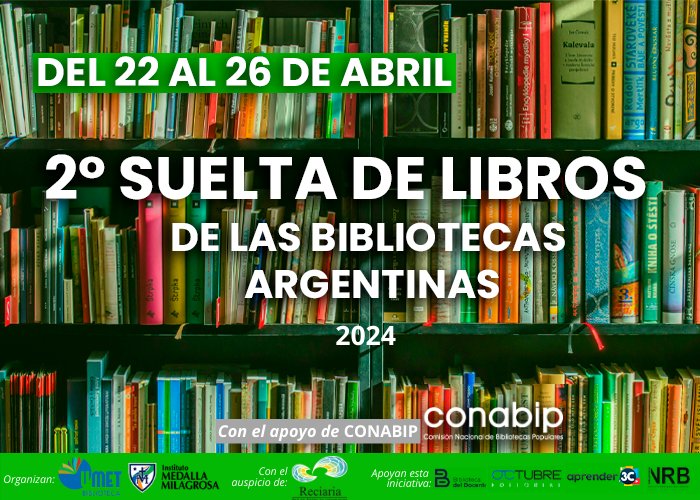 📢NOTIS Reciarias📢 #Reciaria apoya a @UMETbiblioteca en la 2da Suelta de Libros Colectiva Ya hay 90 bibliotecas de todo el país participando y este año se suma la @CONABIP 🗓 Desde lunes 22/04 al viernes 26/04 #BibliotecasArgentinas #SueltadeLibrosColectiva @sbibliotecario