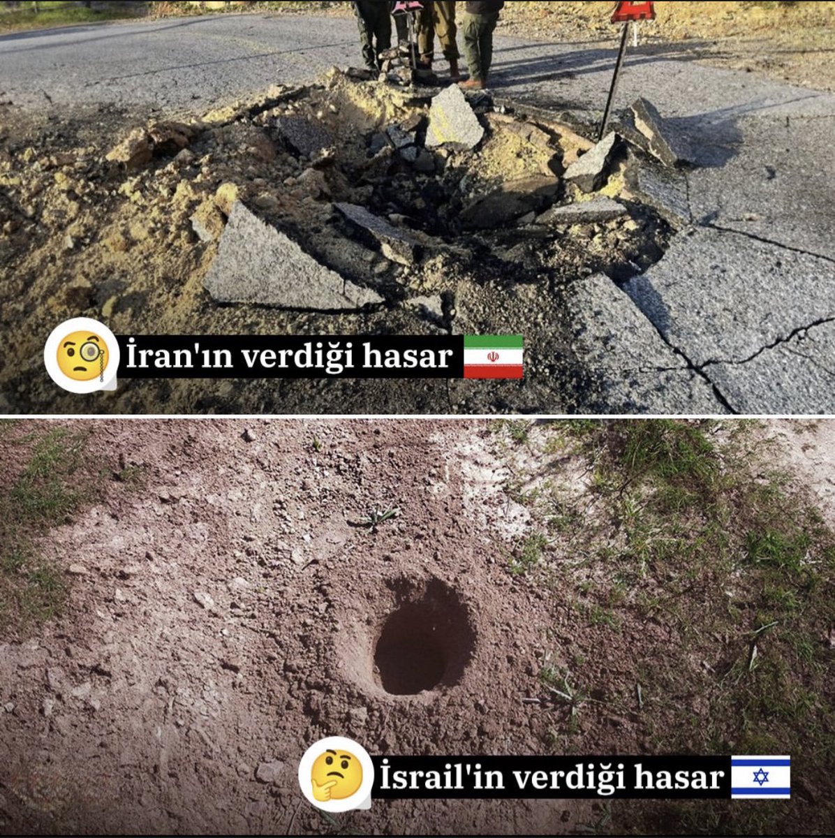 ErdemOzveren571's tweet photo. 💢 Halep'de, Hama'da, Humus'da
İdlib'de Taş Üstünde Taş Bırakmayan
Hedefinde Sünniler olunca %100 İsabet Sağlayan İran'ın İsrail'e
Verdiği Hasar.

Gazze'de Gövde de Baş Bırakmayan
İsrail 'in İran'a Verdiği Zarar. https://t.co/1IEjftmLd8