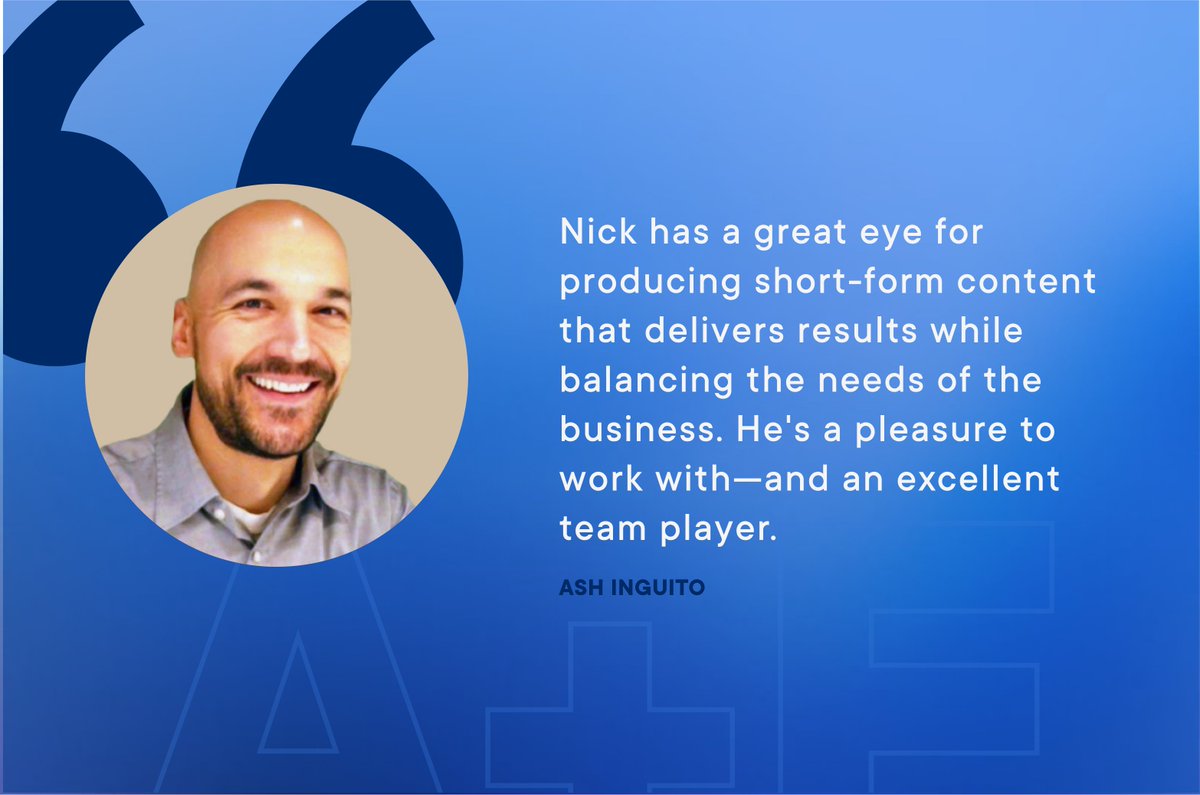 This month’s #AEPeerAppreciation post is dedicated to A&E PrEditor Nicholas Dietz, nominated by Ash Inguito. Big thanks, Nick, for your creative, results-oriented content and for being such an excellent team player.