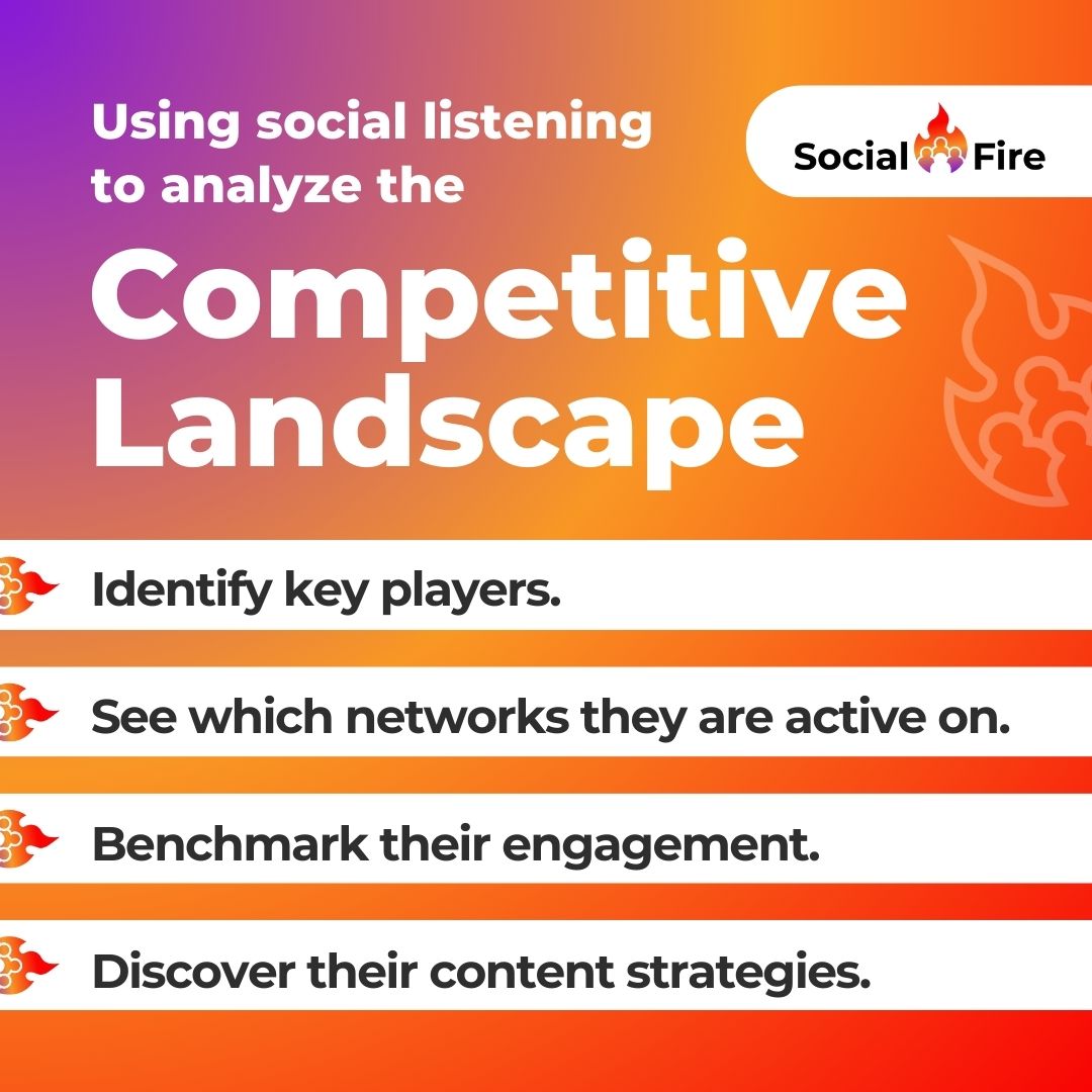 Social listening is a powerful tool to analyze the competitive landscape. It helps identify key players, their active networks, benchmarks their engagement, and uncovers content strategies. Stay ahead by leveraging this valuable insight.

#SocialListening #CompetitiveAnalysis