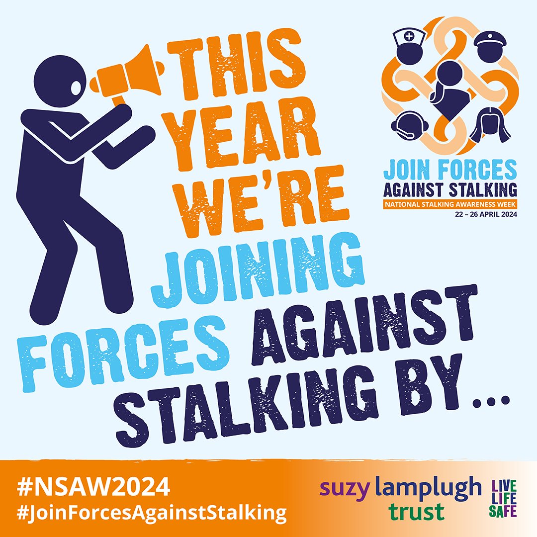 We call on all agencies to make a pledge and commit to helping victims of stalking from the point of disclosure to conviction and beyond. Share your pledge with us using #NSAW2024 and #JoinForcesAgainstStalking!