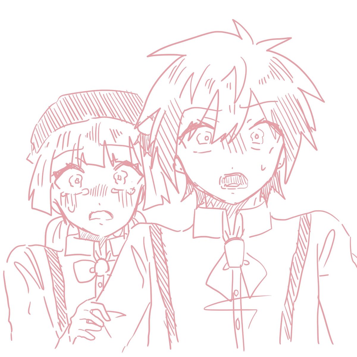 STRBR_ituki's tweet photo. #ゲバるなら俺らに注文どうぞ ＃イラスト
＃俺ゲバスト
一応ショタロリの勢いで描いたんやけどぉ…(？)まぁえっか(？)後輩如月ちゃんと守る先輩御子柴くんです(？？) https://t.co/aBiPrScTct