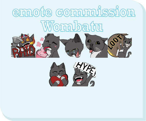 Falkea9698's tweet photo. Some of the emotes I’ve done for @wombatuu over the years. https://t.co/iqWpblMPYv