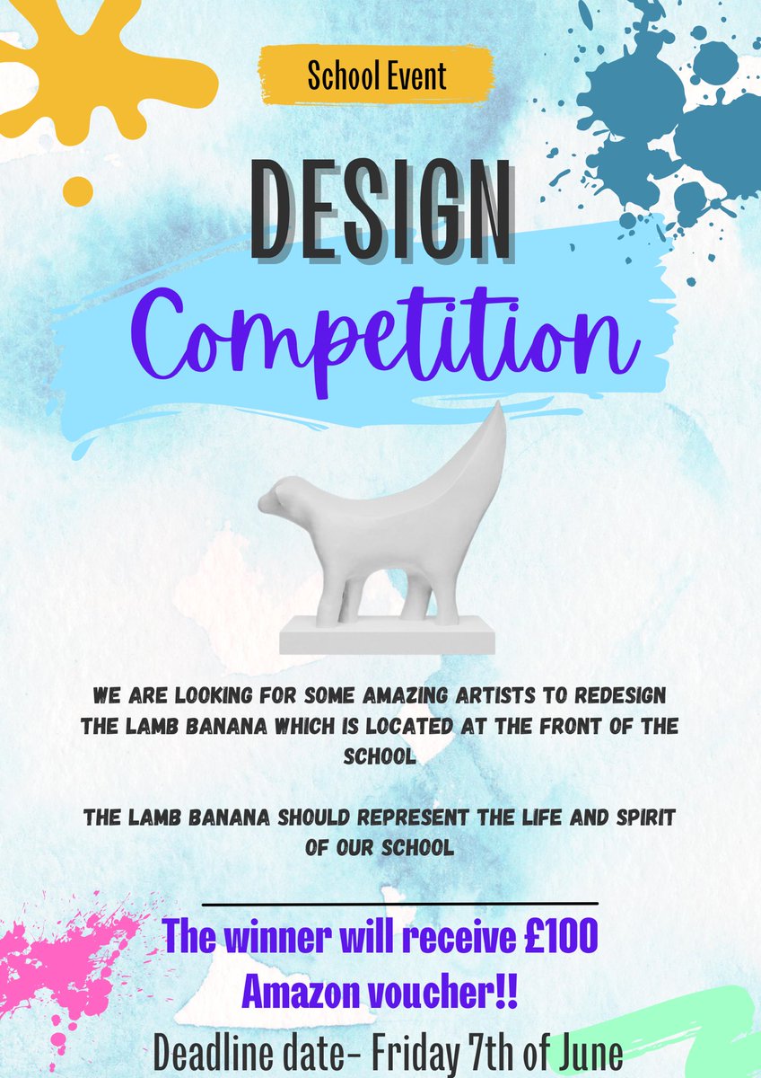 📢📢 Calling all students . You can get your Lamb Banana template from your Art teachers, we can't wait to see your amazing designs! 🎨