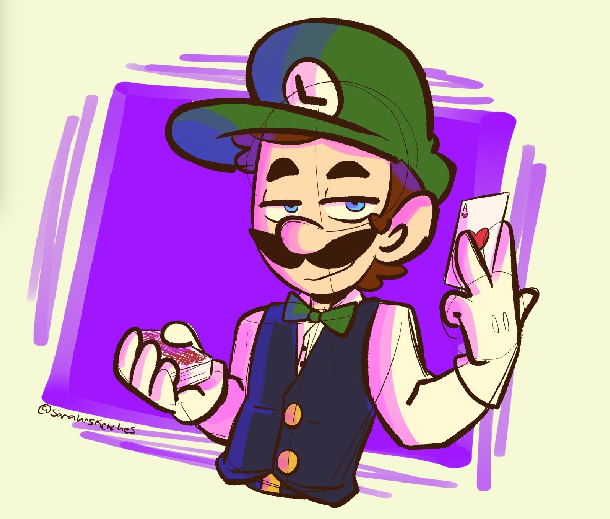 Realized I never drew casino Luigi before