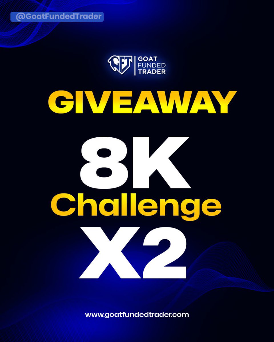 🎉🎉 Giveaway Alert🎉 2x 8k Challenge Account To Participate:👇👇👇 1- Must follow @GoatFunded|| @EdwardXLreal|| @MTJsoftware|| @MisauFx Also follow: @SareedMangaree @sirHishermfx @1MrGold1 @NuhuAliyuGimba1 2- Like, share and tag 3 friends Winners will be selected in 5 days