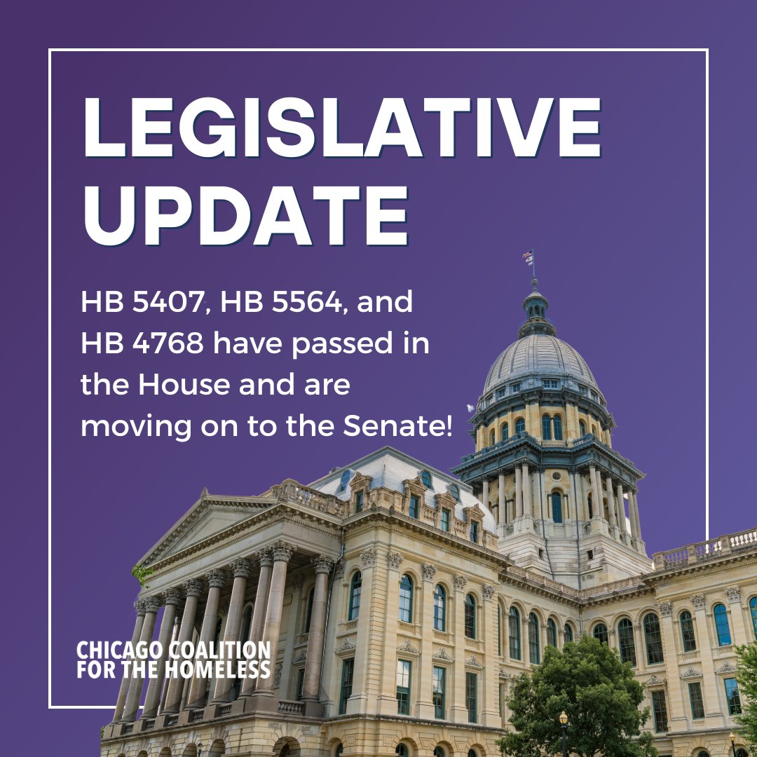 News from Springfield: This week, 3 of our bills were passed in the IL House of Representatives and are moving to the Senate! Thank you Rep. Michelle Mussman, @Lilian4StateRep, & @RepGuzzardi39 for your advocacy. Read about CCH's legislative agenda here: bit.ly/4496GS3
