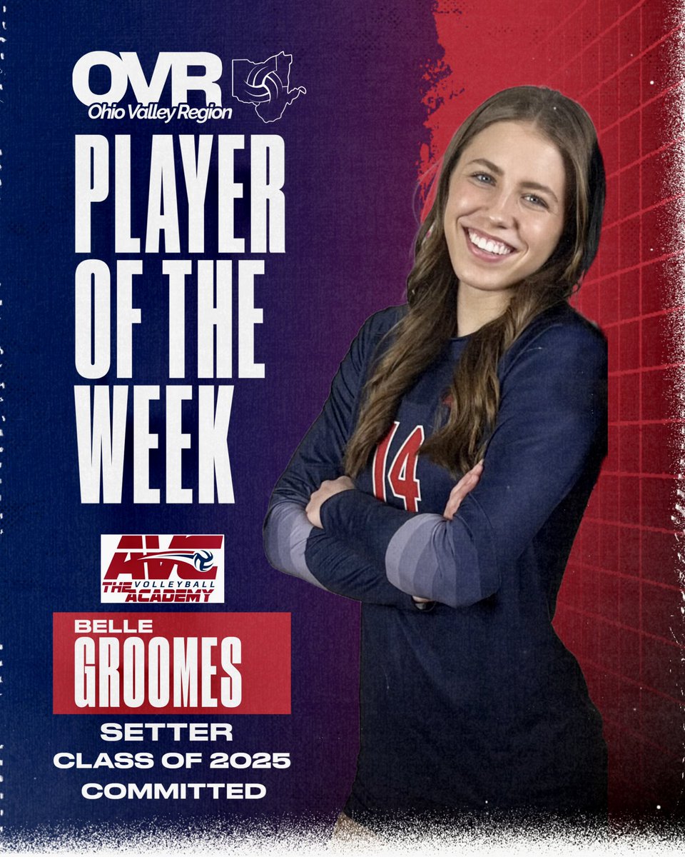 OVRVolley's tweet photo. From @avcvolleyball , Belle Groomes is our OVR Player of the Week! 

Belle dominated at the OVR bid tournament with unmatched tempo and strategic plays and led her team to a first place finish and a Bid to the @usavolleyball GJNC. 

Congrats Belle! Your Region is so proud of you! https://t.co/KxQGhdyJee