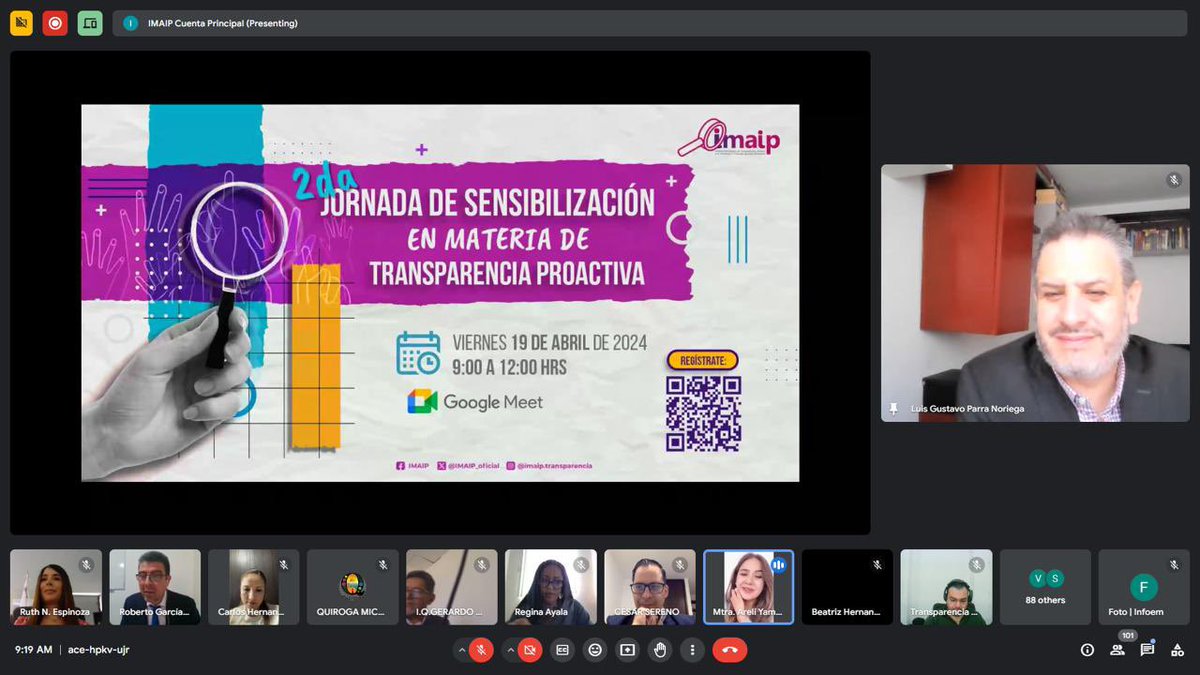 Infoem's tweet photo. El #Infoem se unió a la 2ª jornada de sensibilización en Transparencia Proactiva, convocada por el #Imaip. Destacó su papel en promover decisiones informadas y equitativas. La colaboración ciudadana y gubernamental asegura acceso a datos diversos, impulsando desarrollo comunal. https://t.co/D2yWRgfxq2