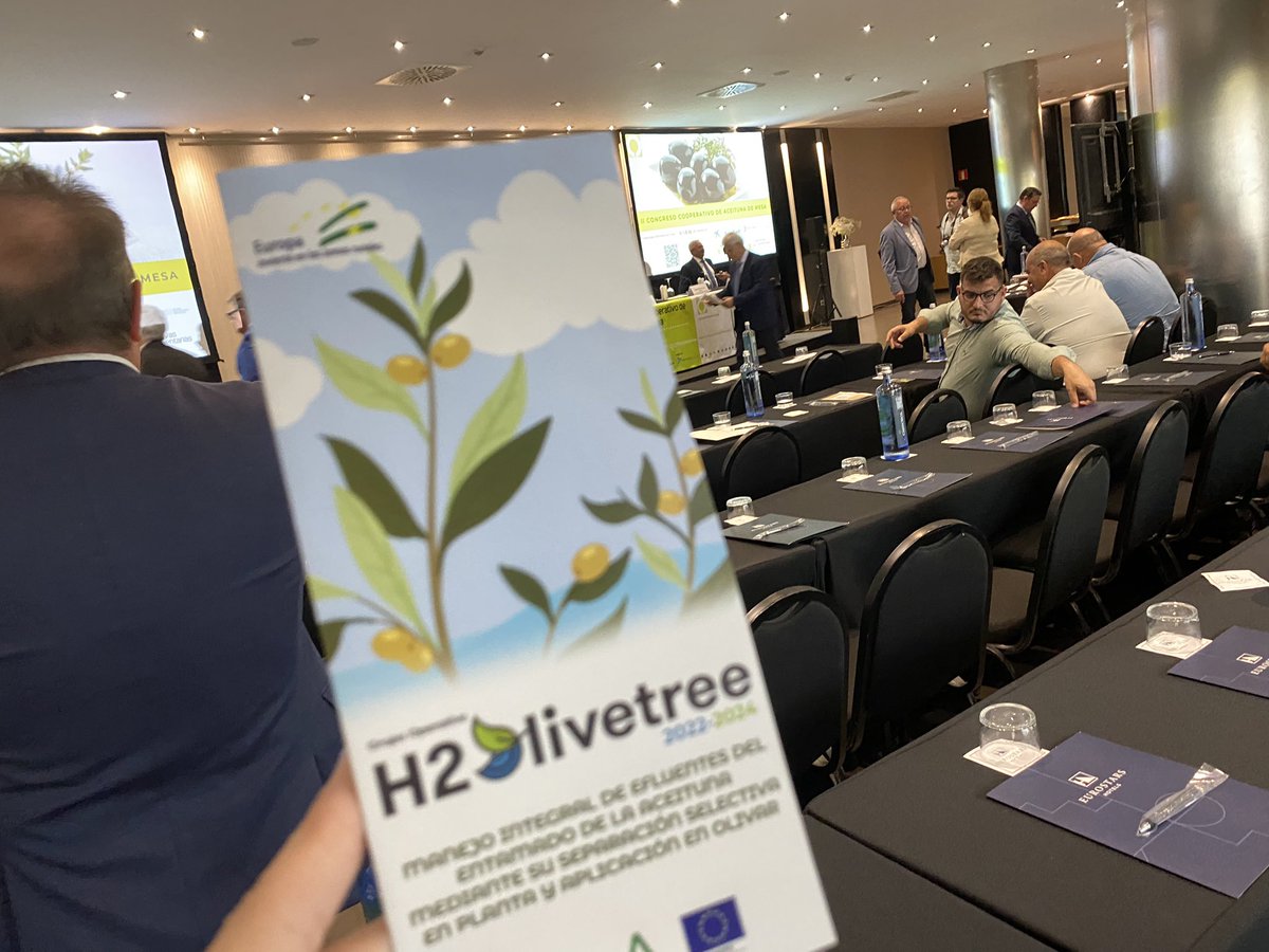 h2olivetree's tweet photo. 𝐏𝐑𝐎𝐘𝐄𝐂𝐓𝐎 𝐇𝟐𝐎𝐋𝐈𝐕𝐄𝐓𝐑𝐄

Este viernes, el Proyecto H2olivetree asistía en Cordoba al 𝐼𝐼 𝐶𝑂𝑁𝐺𝑅𝐸𝑆𝑂 𝐶𝑂𝑂𝑃𝐸𝑅𝐴𝑇𝐼𝑉𝑂 𝐷𝐸 𝐴𝐶𝐸𝐼𝑇𝑈𝑁𝐴 𝐷𝐸 𝑀𝐸𝑆𝐴 organizado por cooperativas agroalimentarias. https://t.co/ni9DQHx1yp