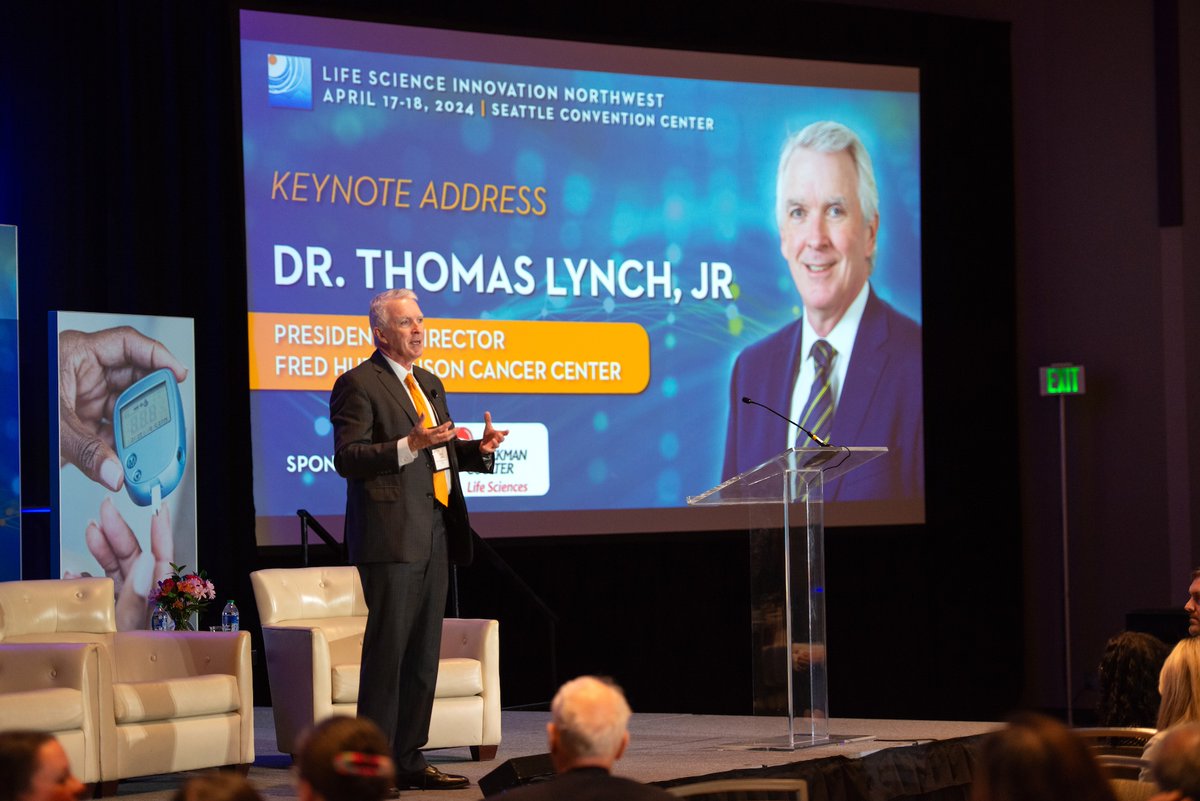 With a booming #tech sector and institutions like @fredhutch dedicated to fundamental scientific discovery, #Seattle is well positioned to lead the future of #cancer treatment and prevention. Thanks to @LifeScienceWA for inviting me to deliver the keynote address at #LSINW24.