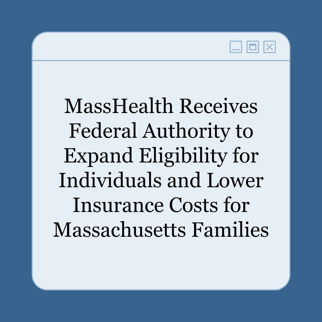 Approved 1115 Waiver Amendment will Make Health Care More Accessible, Equitable and Affordable for Hundreds of Thousands of Residents. See more here: mass.gov/news/masshealt…