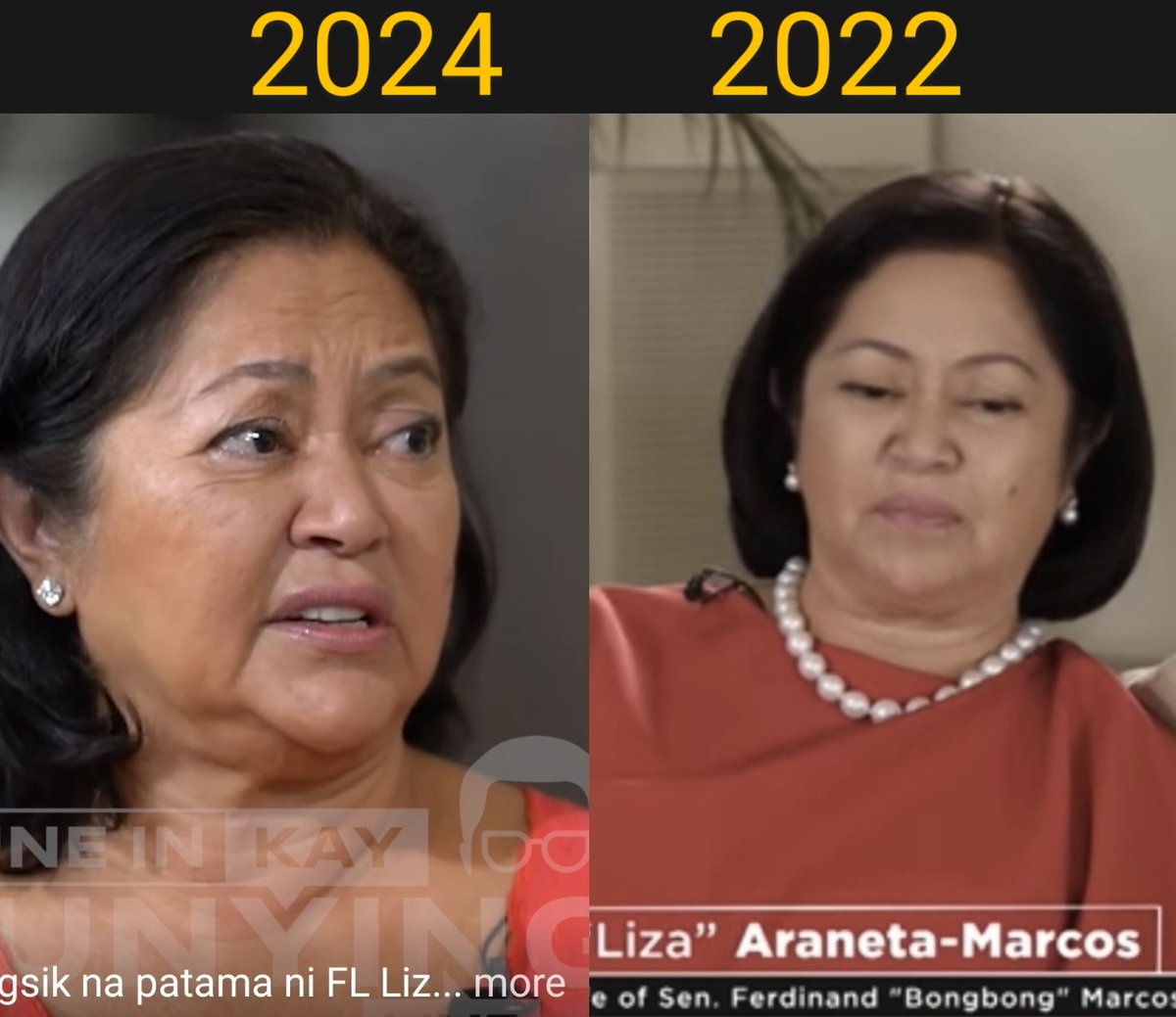 372 days after your family has moved to Malacañang, this is what you have become Mrs. Louise 'Liza' Araneta Marcos. What happened? Was it the oversupply of al--hol and etc? Or was it because you're watching @BbMaharlika everyday? Which one made you like this? 🤣😂 Trips abroad?