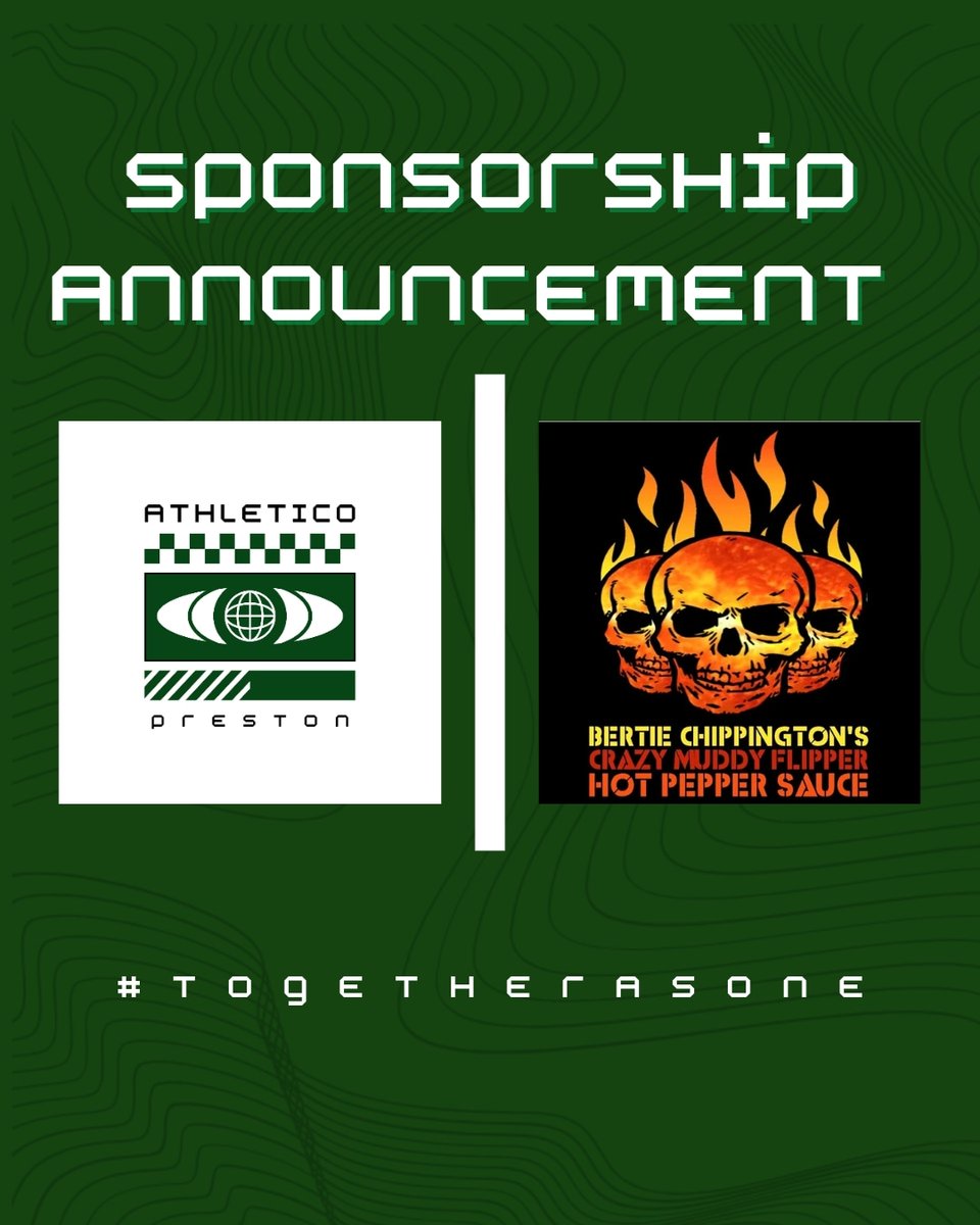 🌐🌐🌐 

SPONSOR ANNOUNCEMENT 

More big news! The spice masters at Bertie Chippingtons hot sauce are our Goalkeeper kit sponsors for the next two seasons! 

#TogetherasONE