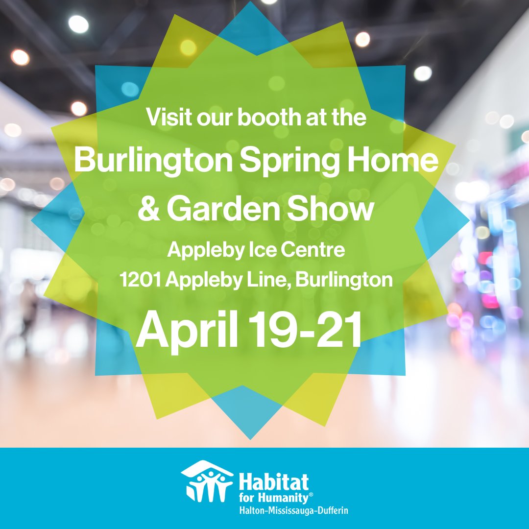 HabitatHMD's tweet image. Stop by the Burlington Spring Home &amp;amp; Garden Show at Appleby Ice Centre and pay a visit to the Habitat for Humanity HMD booth! 

Get your free ticket for the show today: burlingtonhomeshow.com

#HomeShow #HabitatHMD
