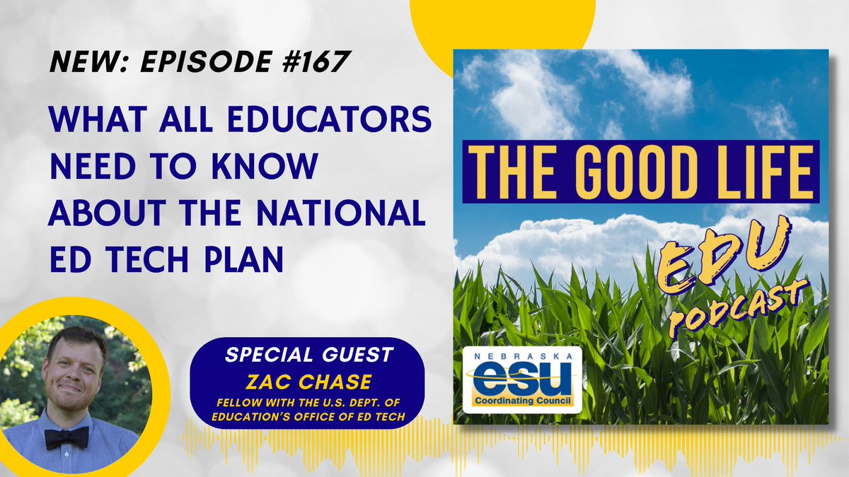 🎉Today is #AILiteracyDay and we're sharing the latest episode of #TheGoodLifeEDU Podcast ft. @MrChase of the @OfficeofEdTech to point educators to the #NETP24 and efforts to #ditchdigitaldivides!😎 ⬇️Where to 🎧⬇️ 👂Apple bit.ly/TheGoodLifeEDU 👂Spotify bit.ly/thegoodlifeedu