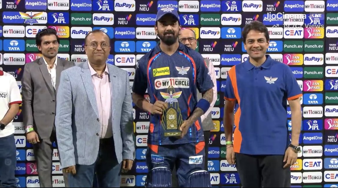 KL Rahul won the player of the match award.

- Captain Leads by Example! ⭐️