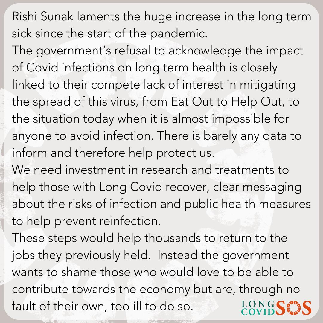 Long Covid SOS @longcovidsos.bsky.social (@longcovidsos) on Twitter photo Here is our statement in response to Rishi Sunak’s ‘full-on assault on disabled people’ as <a href="/guardian/">The Guardian</a> described it
The system blames and fails us in equal measure, but we will continue to address these injustices and do our best to campaign against them and advocate for change. Here is our statement in response to Rishi Sunak’s ‘full-on assault on disabled people’ as <a href="/guardian/">The Guardian</a> described it
The system blames and fails us in equal measure, but we will continue to address these injustices and do our best to campaign against them and advocate for change.