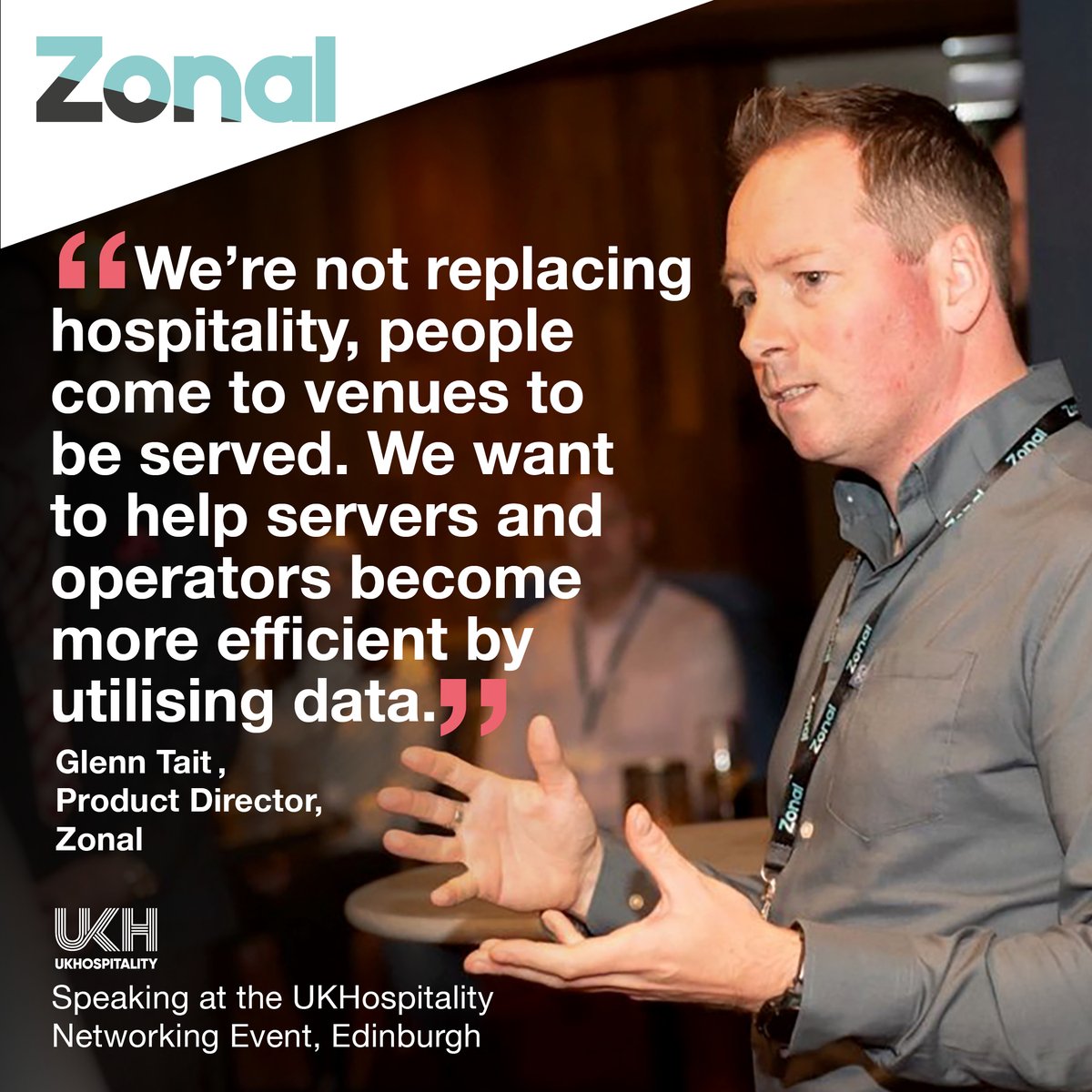 🏴󠁧󠁢󠁳󠁣󠁴󠁿 What an incredibly insightful evening at @UKHofficial's Scottish networking event. “We’re not replacing hospitality, people come to venues to be served. We want to help servers and operators become more efficient by utilising data.” Glenn Tait, Product Director #ZonalUK #UKH