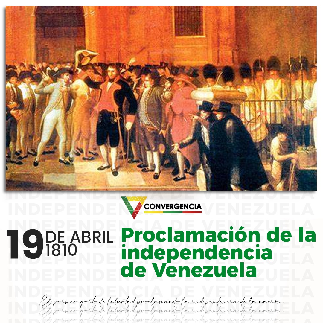 #19Abril | Se cumplen 214 años de la proclamación de nuestra independencia. Hoy, en unidad, los venezolanos seguimos luchando para lograr recuperar la libertad y democracia que nos pertenece. #Vzla 🇻🇪
