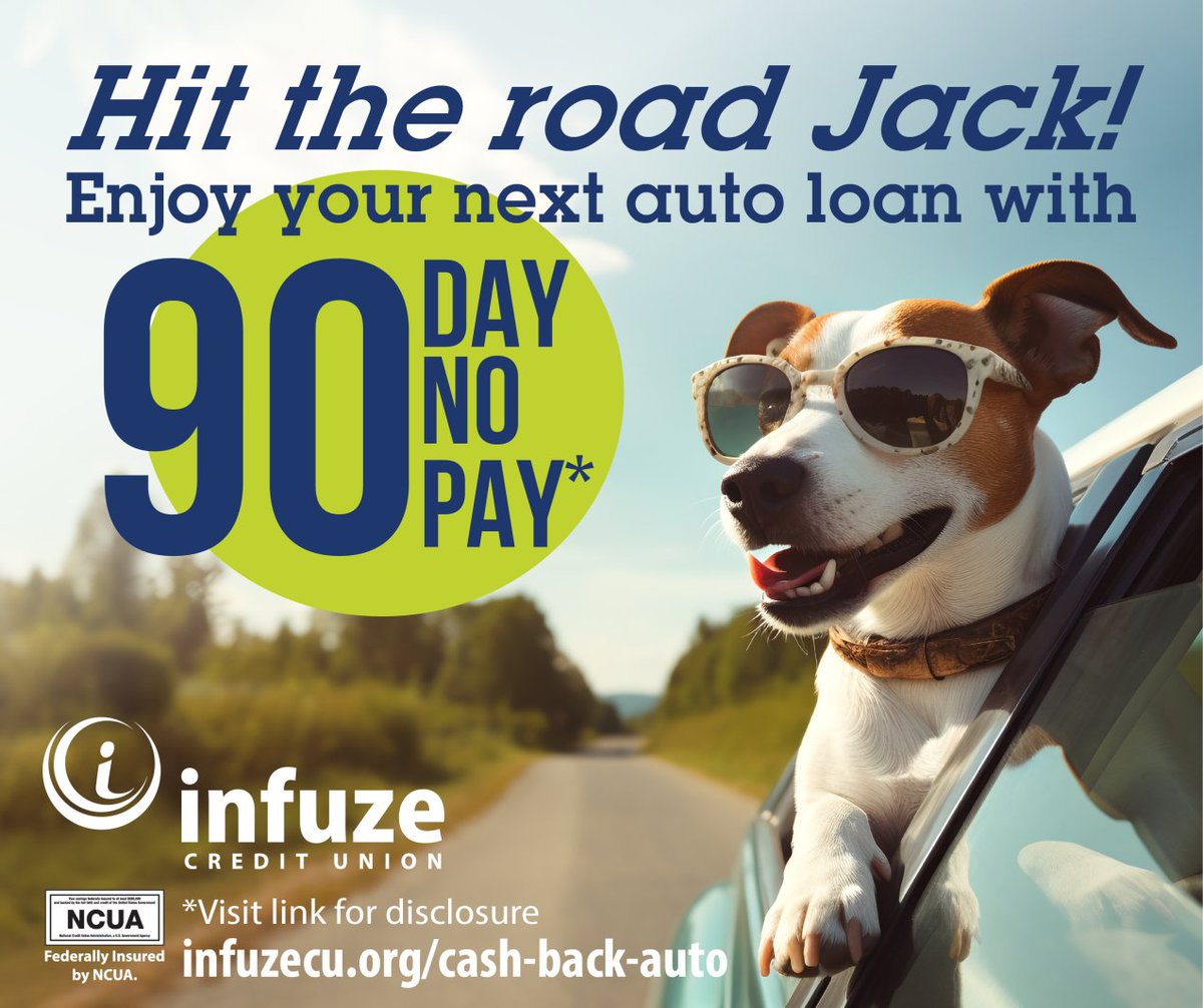 🚗 Ready to hit the road? Infuze Credit Union is offering $200 cash back* on vehicle purchases or refinances of $10,000 or more! Get cruising and pocket the savings.
*Visit infuzecu.org/cash-back-auto now!
#Missouriautosales #cashback #AutoLoanRates #AutoDeals #VehicleFinancing