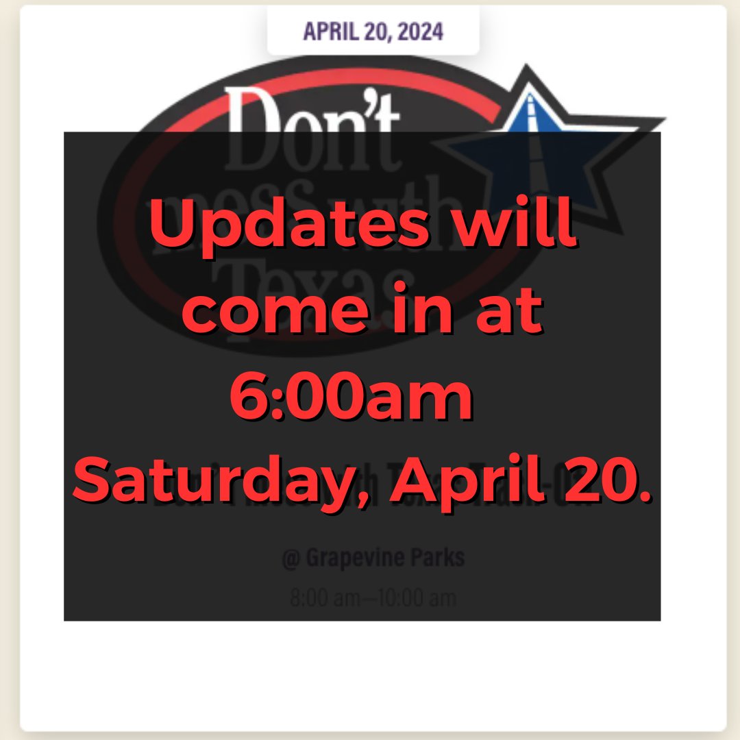 We have some important updates regarding our upcoming community events:
- Earth Day Celebration Presented by Kubota Tractors -  this event is canceled due to inclement weather.
- Trash-Off - Keep an eye on your emails and phones for an update at 6am.
Thank you.