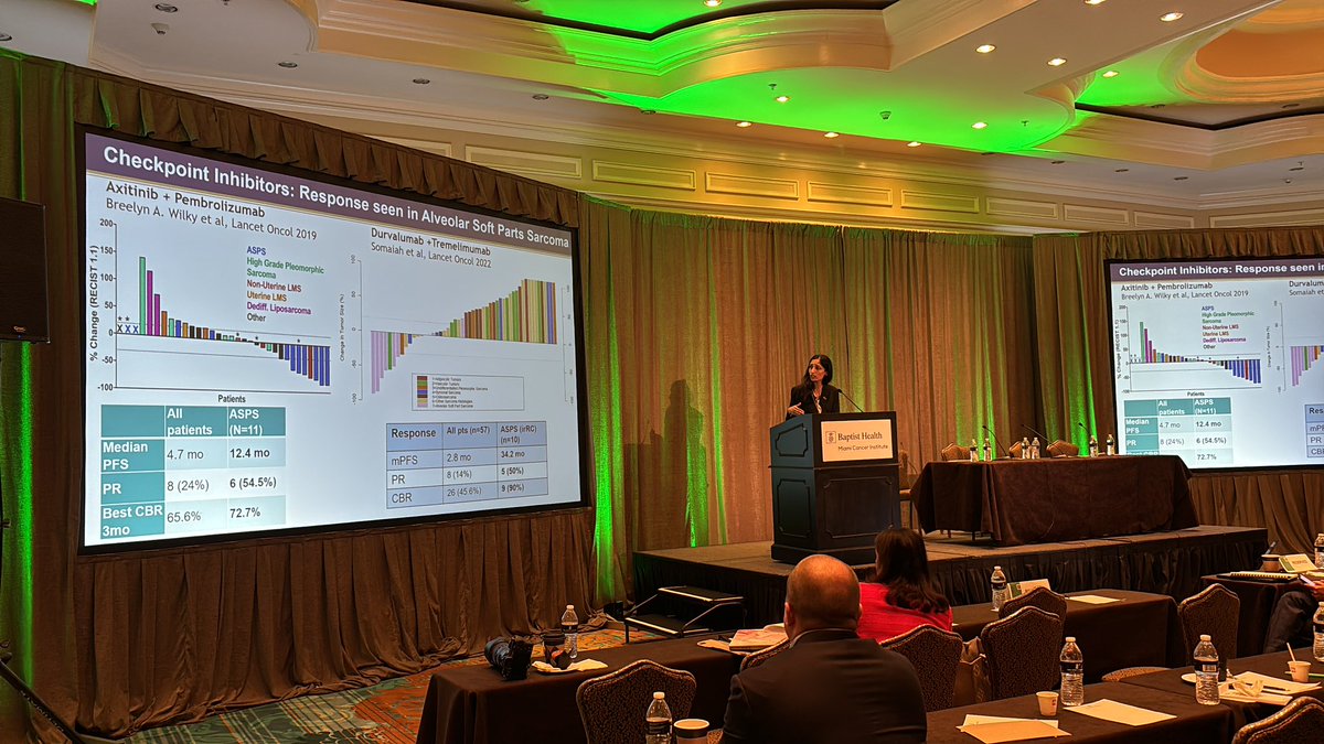 🗣️ Dr. @NeetaSomaiahMD discusses the remarkable progress for soft tissue #sarcoma treatment approaches with #immunotherapy and upcoming trials 💡

#MCIPrecisionOncology