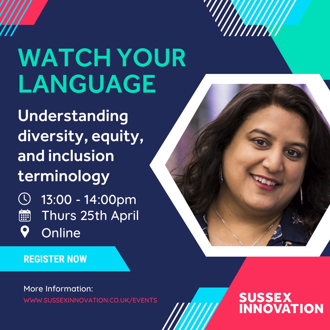 Do you want to create an inclusive workplace? ⁠ Join us for an interactive online workshop looking at how language can bring people together in shared understanding Delivered by Watch This Spce co-founder and @sussexuni alum @Mo_Kanjilal ⁠👉 Book now: tinyurl.com/2nbejknd